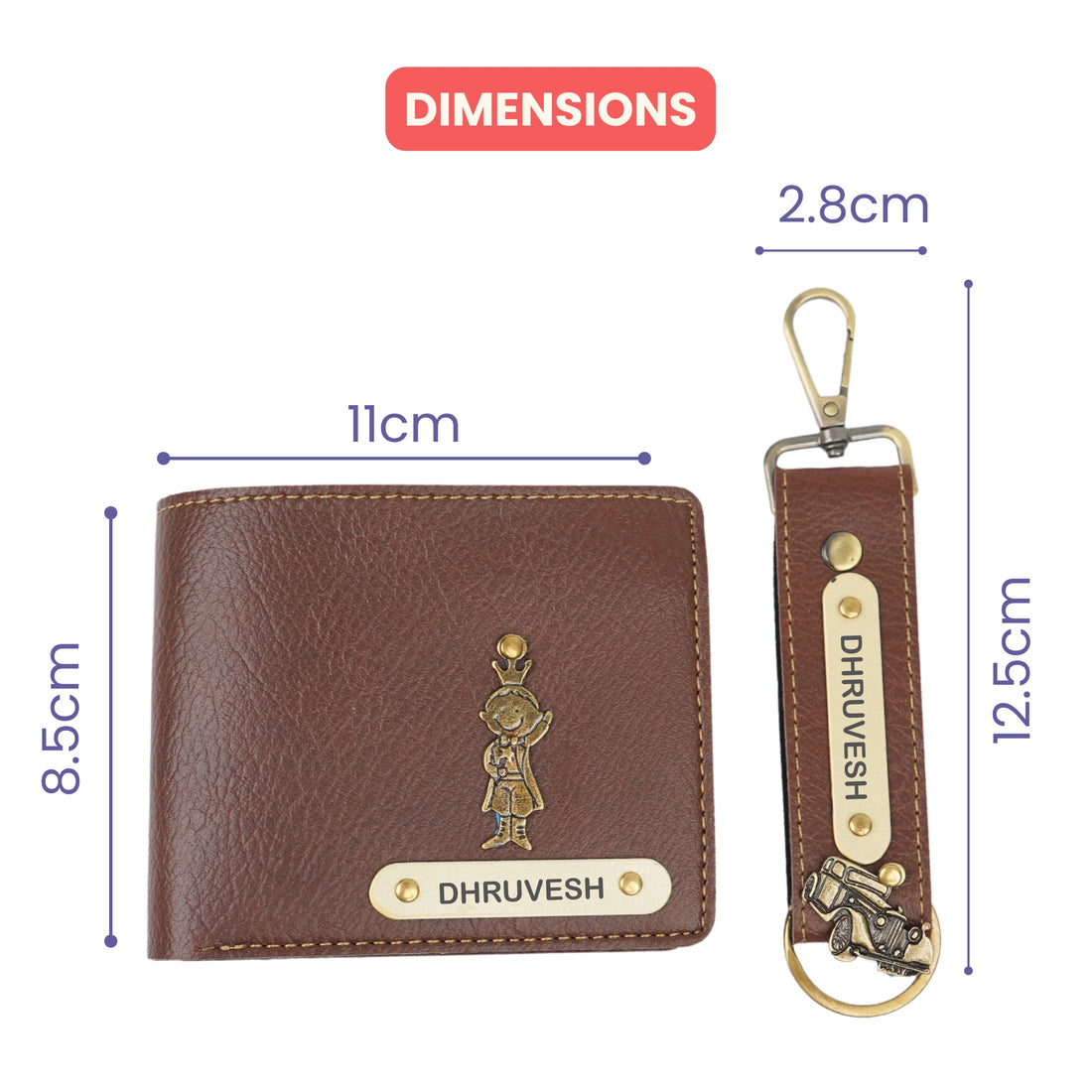 Personalized Nexon Leather Men's Combo (2 pcs) - Brown