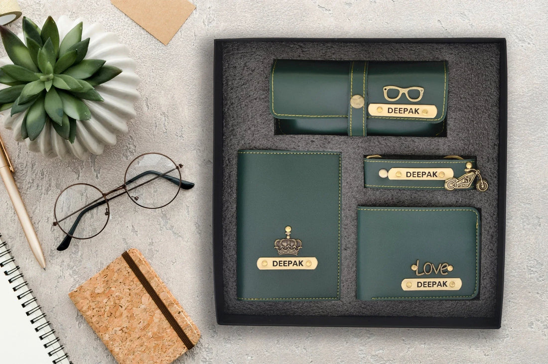Customized mens 4 pcs gift set personalzied mens gift set with name 
